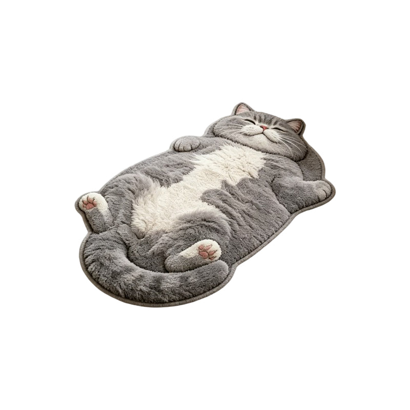 Lazy Cat-Shaped Faux Cashmere Rug
