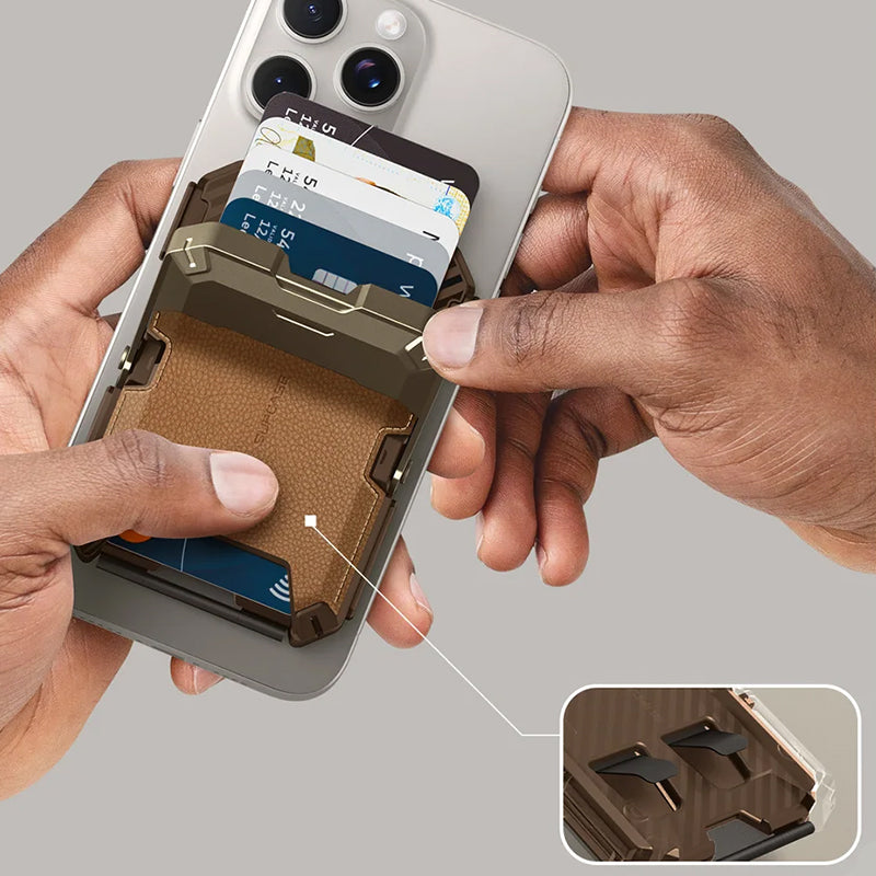 Magnetic Wallet with Stand-Gold