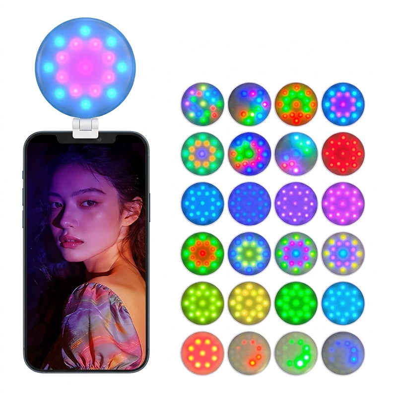 Magnetic RGB Selfie Ring Light with Mirror