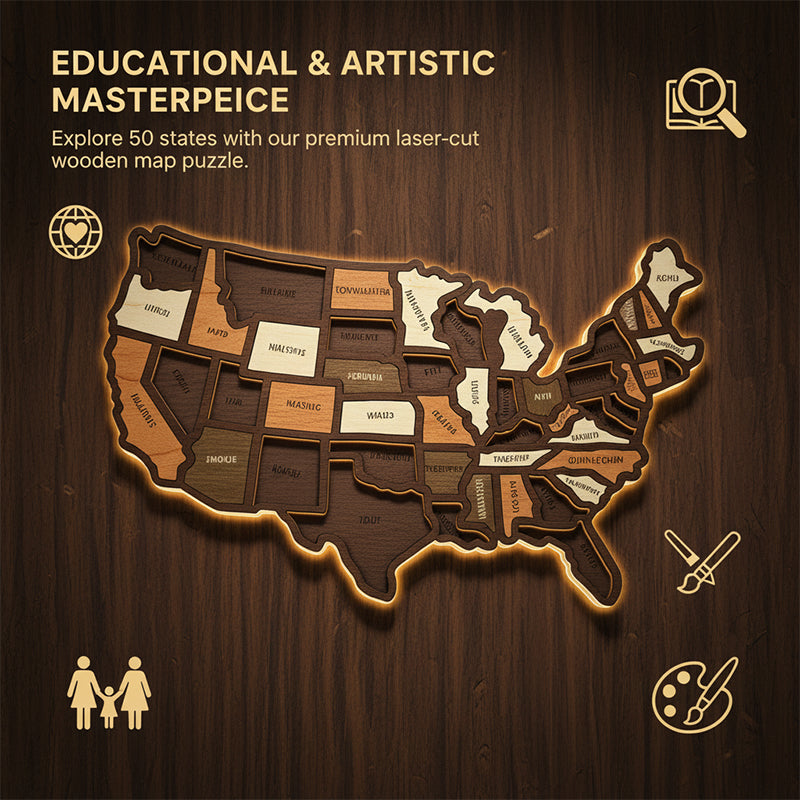 USA Map Cross Stitch DIY Kit