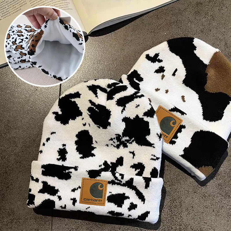 Cow pattern beanie