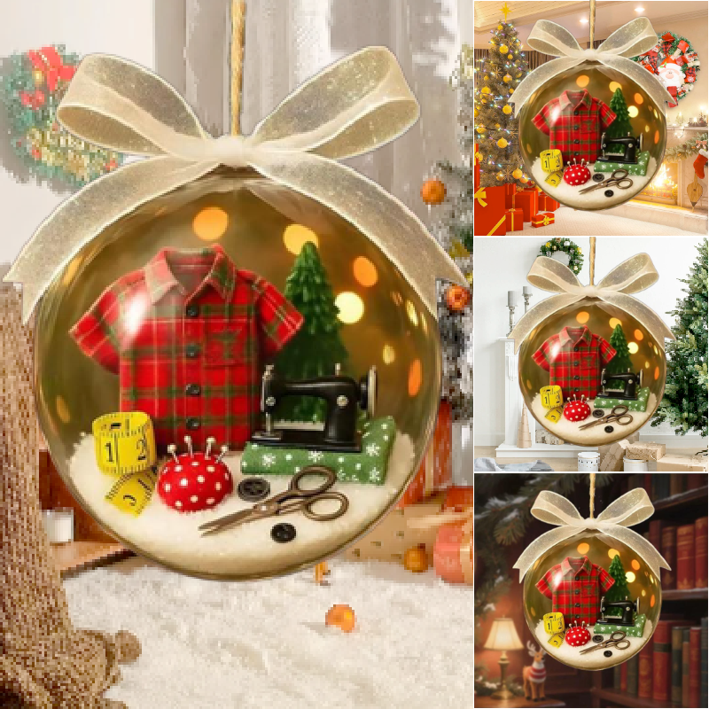 Sewing Snow Globe Ornament