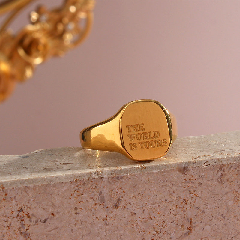 Alphabet Gold Ring