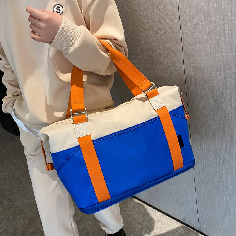 Contrasting Color Large Capacity Travel Bag