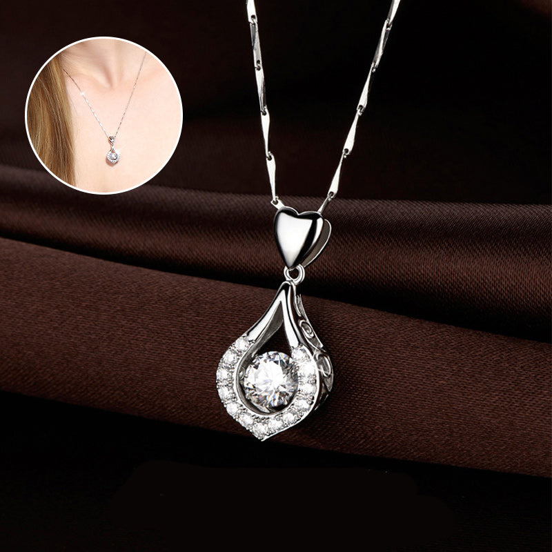 Twinkling Heart Waterdrop Stone Necklace