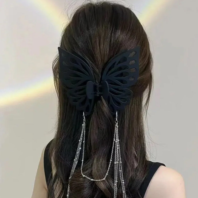 Butterfly Cutout Tassel Large Hair Clip