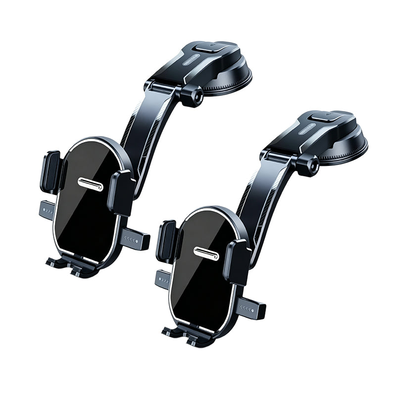 Gravity-linkage suction cup phone holder