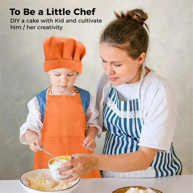 Kid Apron and Chef Hat Set
