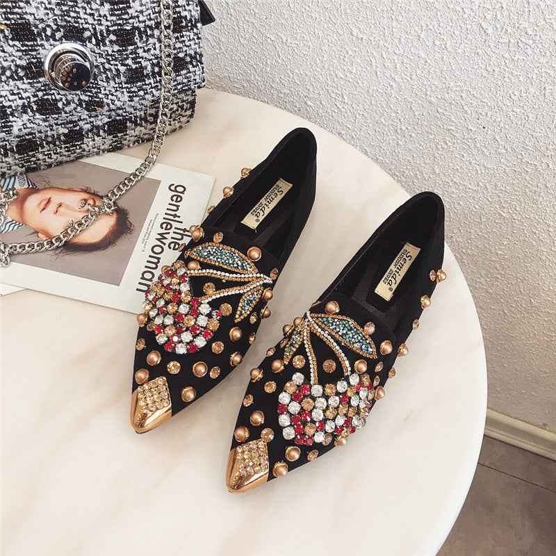 Cherry Rhinestone Stud Shoes