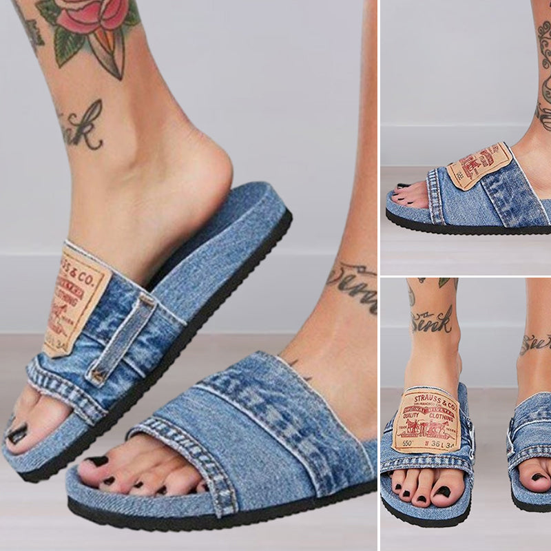 Women's Stylish Denim Slides