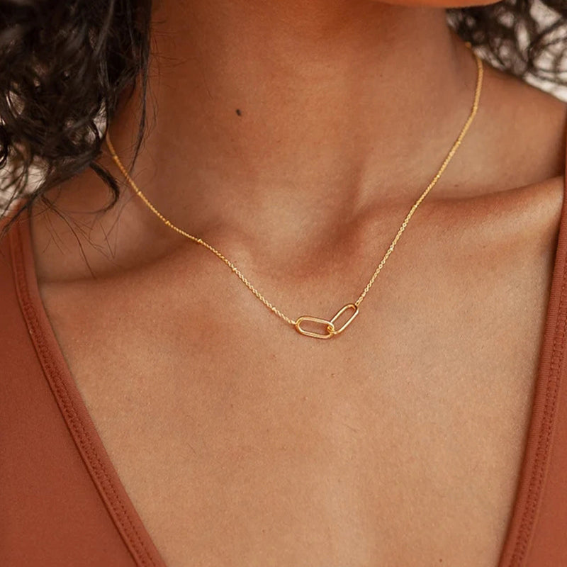 Minimalist Double Ring Necklace