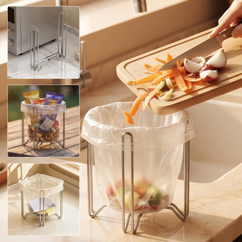 Foldable 304 Stainless Steel Trash Bag Holder