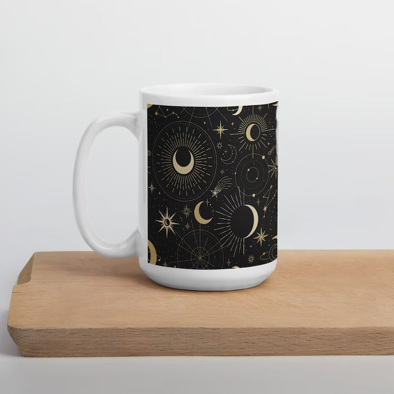 Star and Moon Print Mug