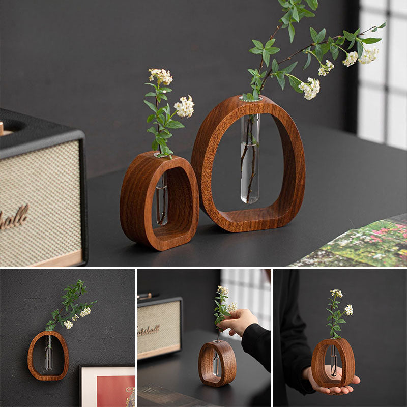 ✨Solid Wood Glass Vase