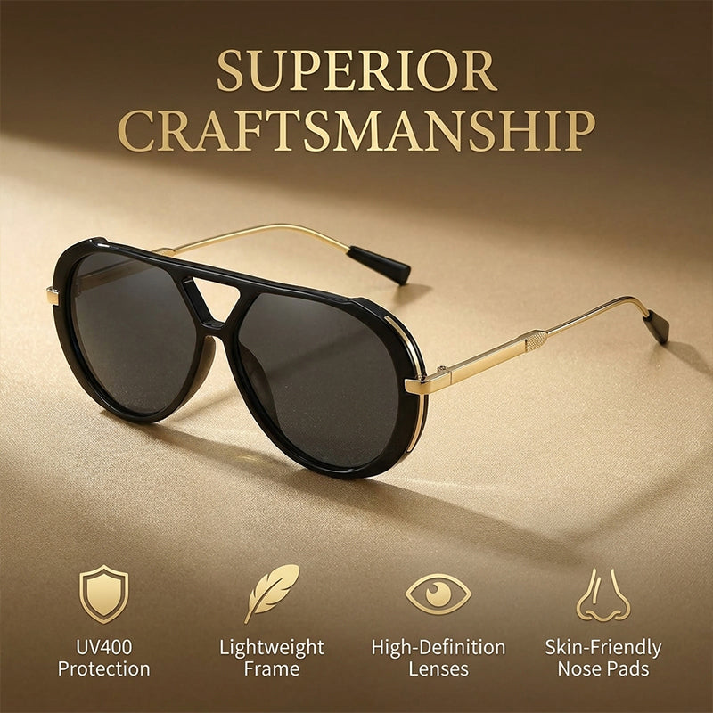 Retro Double Beam Face-Slimming Sunglasses