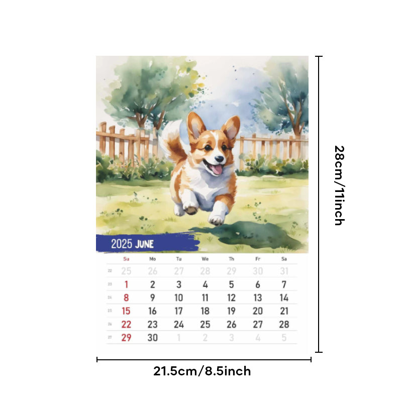 2025 Corgi Monthly Square Wall Calendar