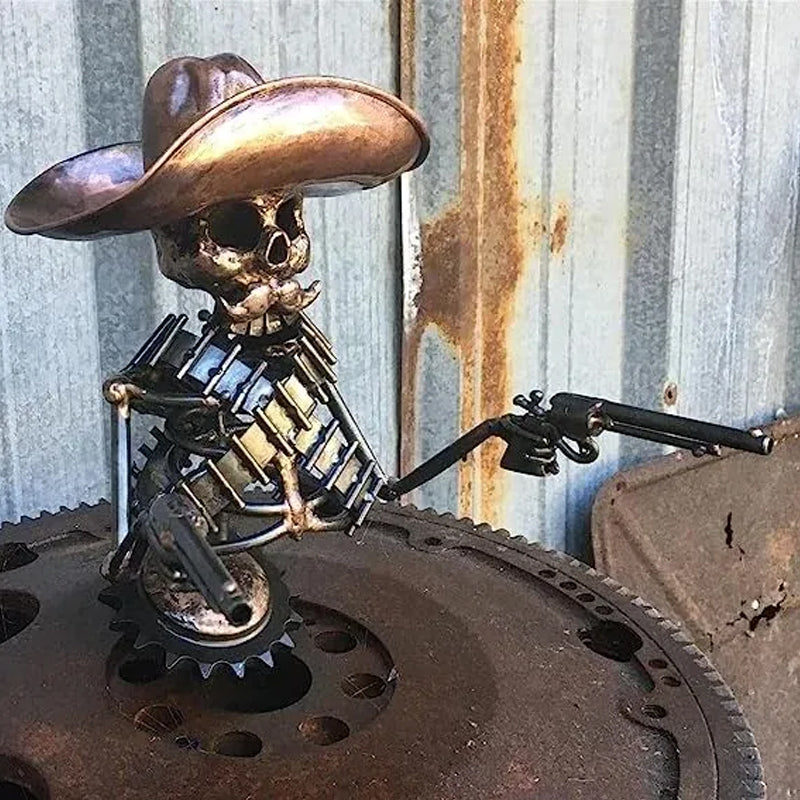 Cowboy Skull Gunslinger Hood Ornament