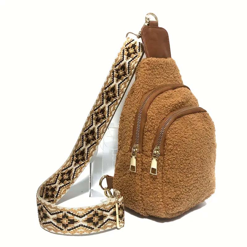 Autumn and winter plush messenger bag