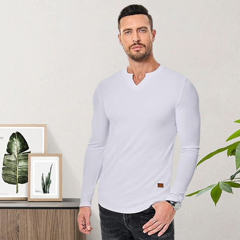 Men's Slim Fit V-Neck Longline Muscle Shirt