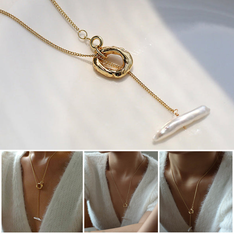Baroque Pearl Clasp Necklace