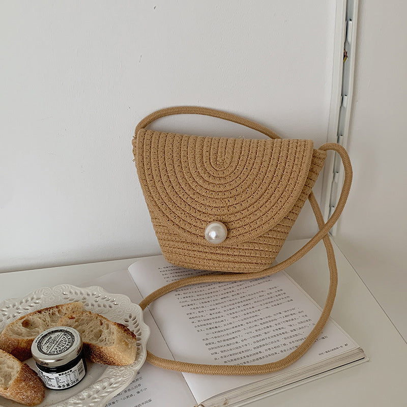 Cotton woven crossbody bag