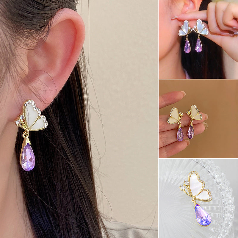 Purple Butterfly Earrings