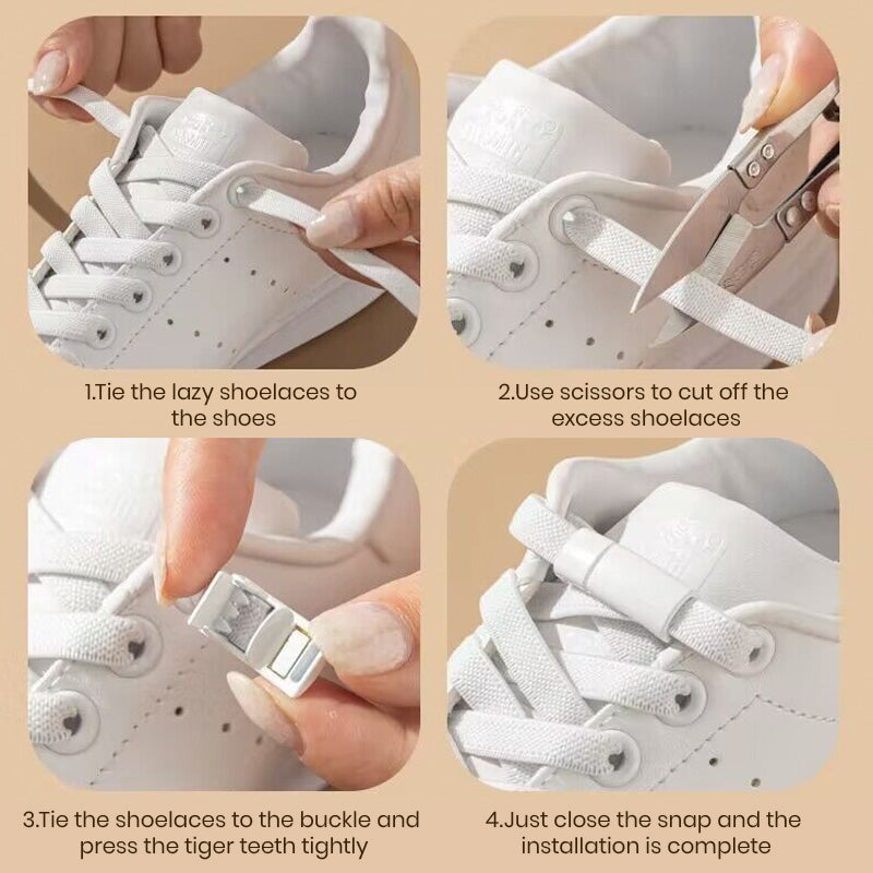Lazy people's no-tie shoelaces