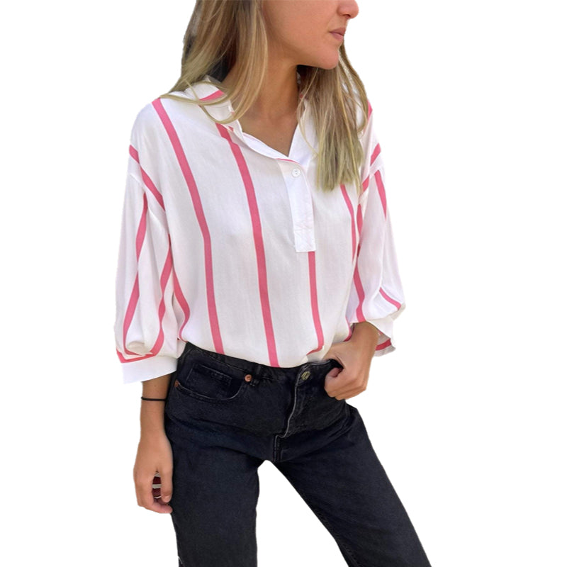Women's Striped Contrast Top