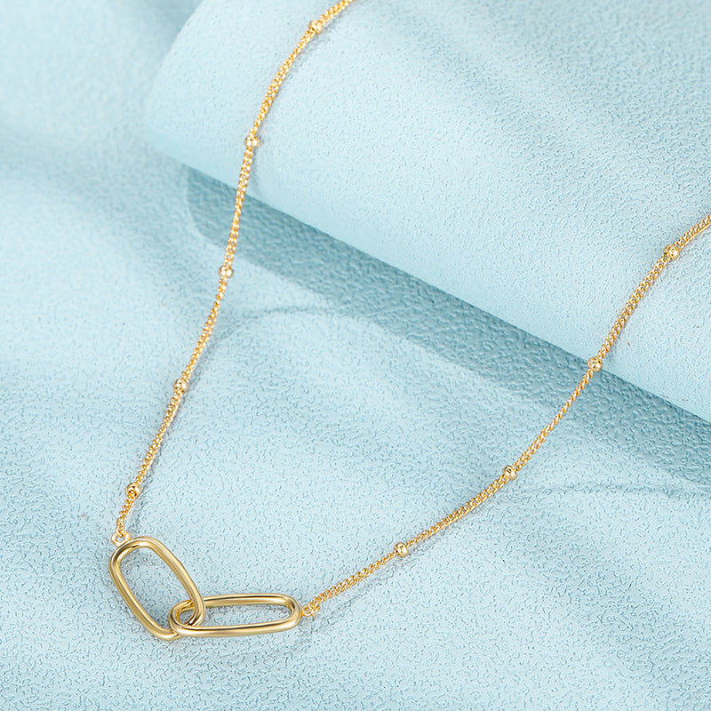 Minimalist Double Ring Necklace