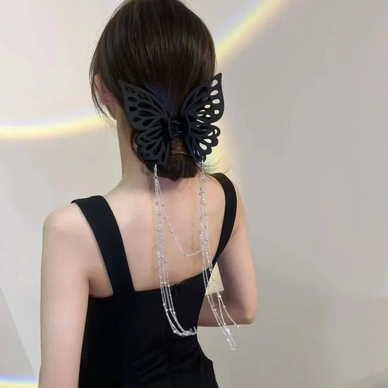 Butterfly Cutout Tassel Large Hair Clip