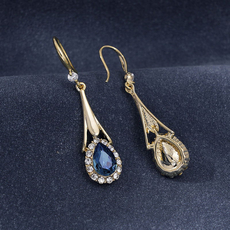 Blue Drop Crystal Earrings