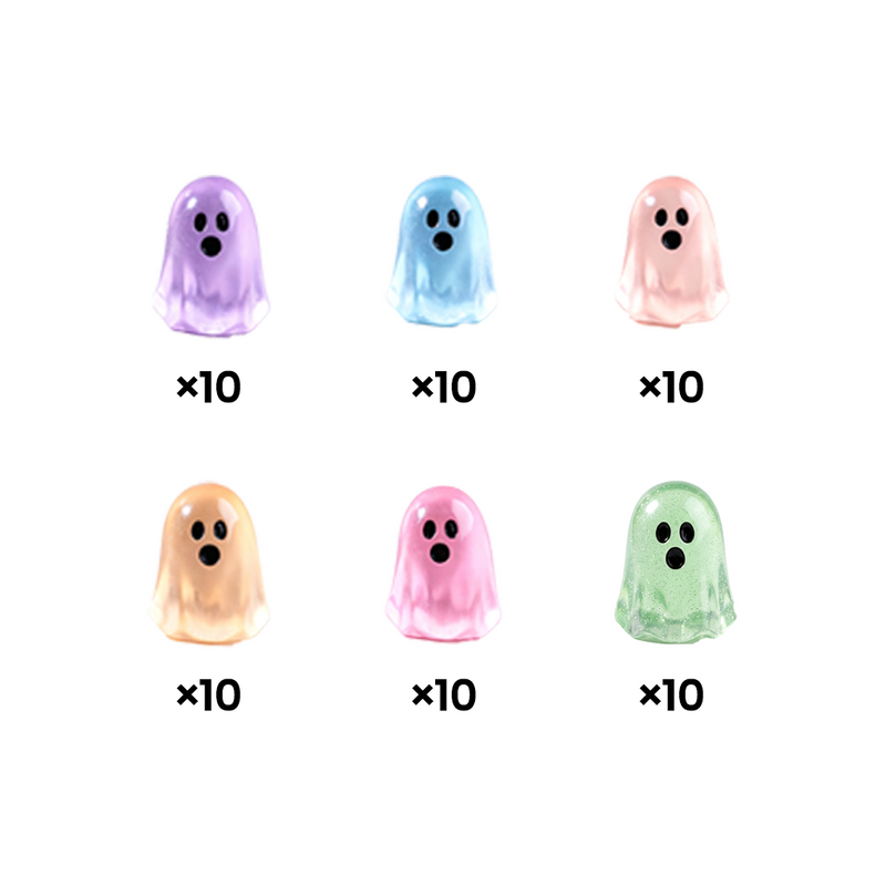 Glow In Dark Cute Ghost Resin Bead Set