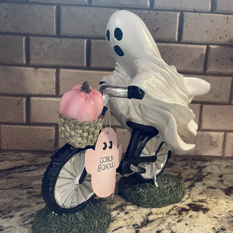 Cute Ghost Biker Figurine