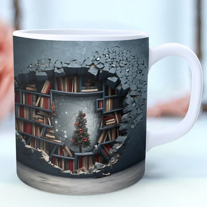 3D Bookshelf Coffee Mug