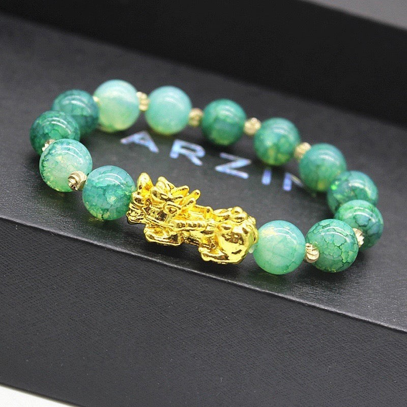 3D Hard Gold 99 Obsidian Sand Gold Pixiu Bracelet