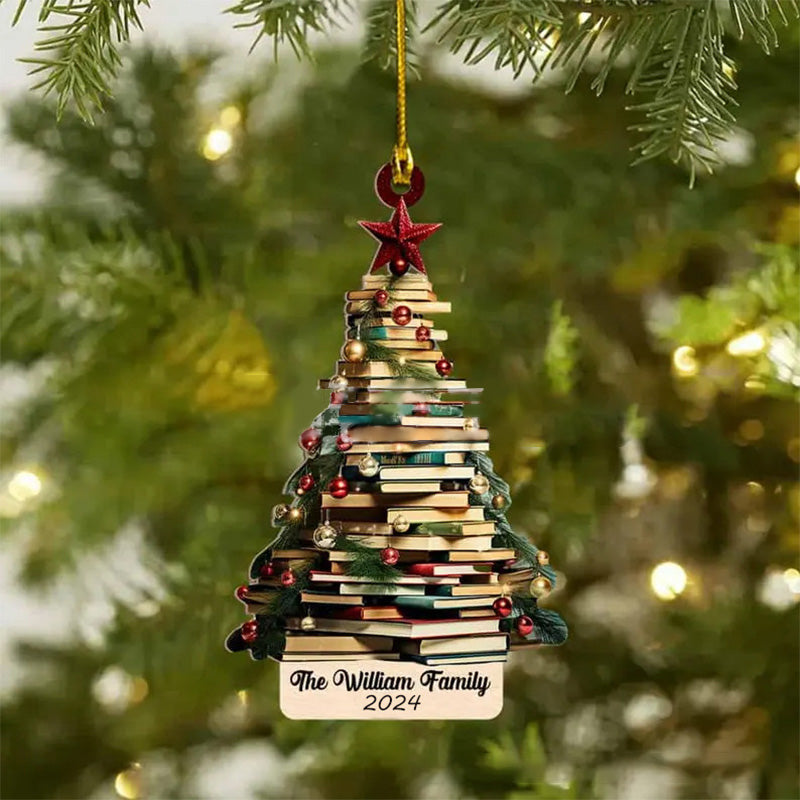 Christmas tree book pendant