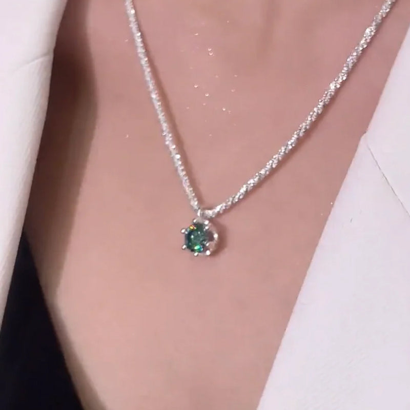 Six Prong Moissanite Necklace