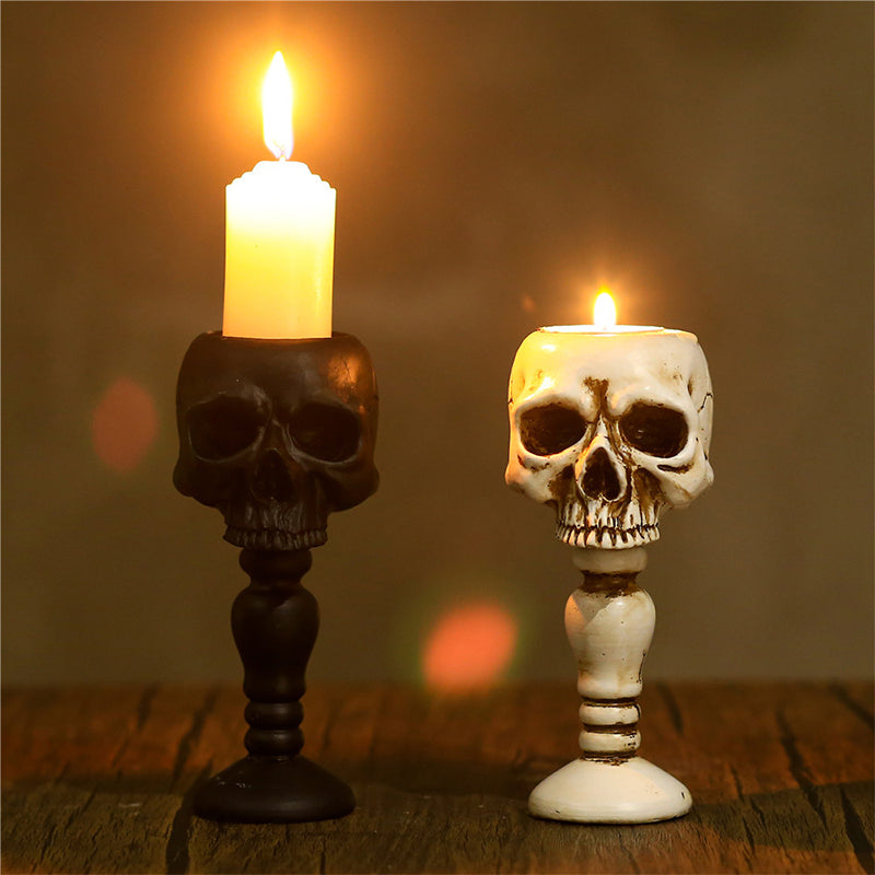 Cubic Skull Pillar Candle Holder