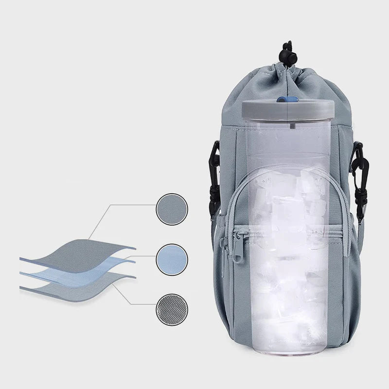 Portable Canvas Water Bottle Bag