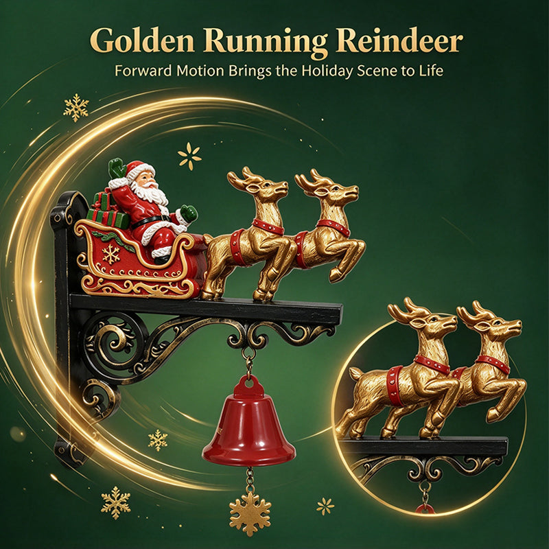 Santa Sleigh Decor with Bell