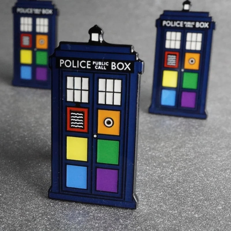 Rainbow Pride Tardis Pin