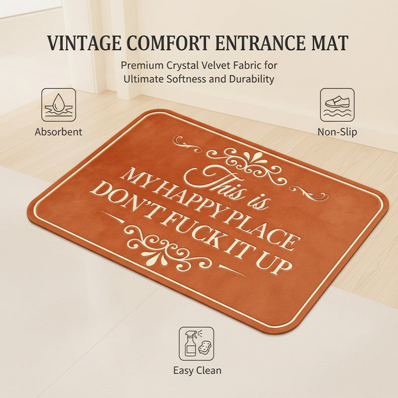 American-Style Retro Crystal Velvet Floor Mat