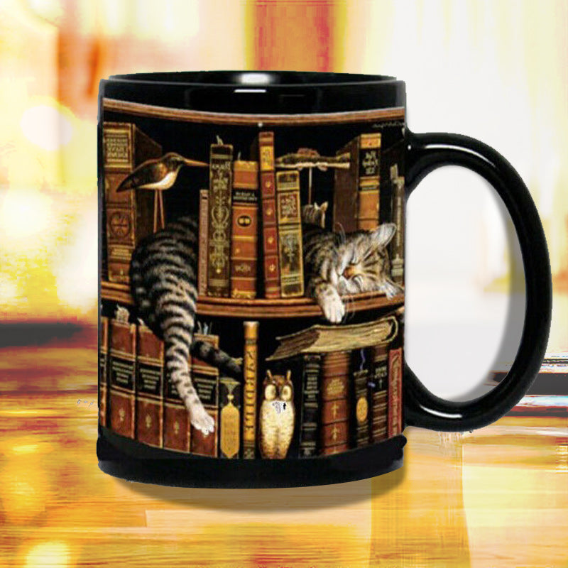 Bookshelf Cat Mug