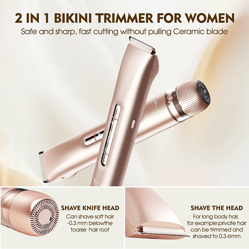 2-in-1 Electric Shaver & Bikini Trimmer for Women