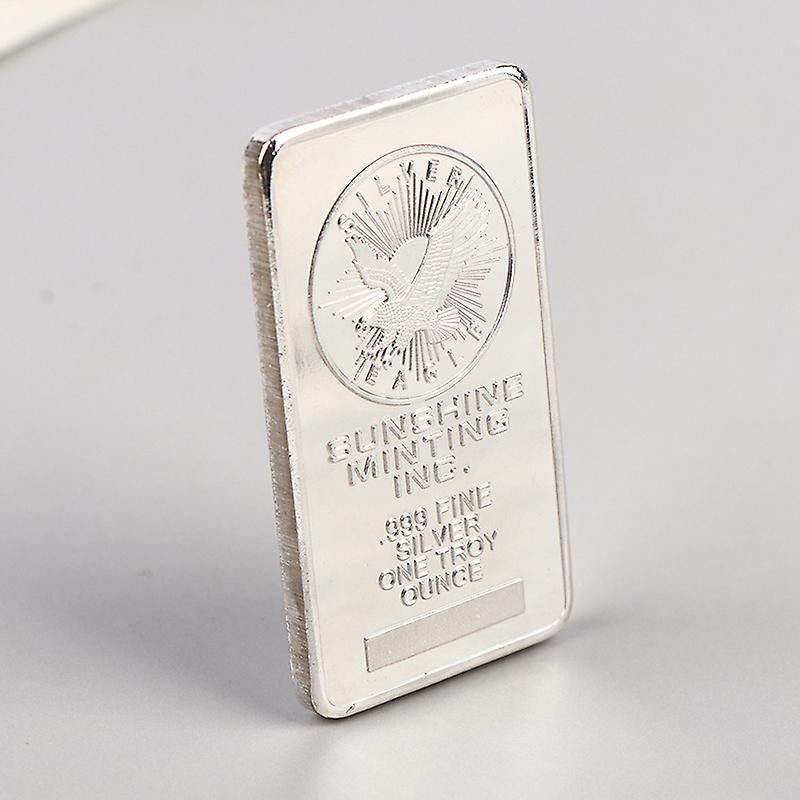 Embossed Large Eagle Square Silver Bar