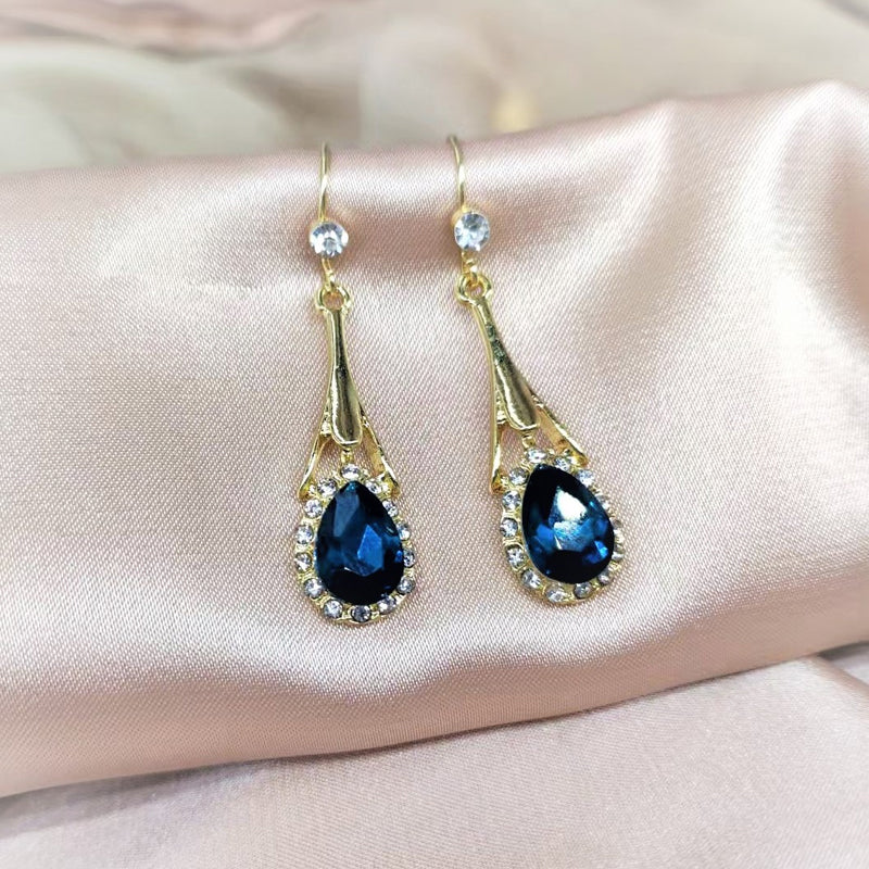 Blue Drop Crystal Earrings