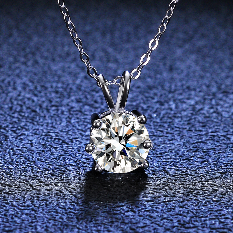 925 Sterling Silver Brilliant Cut Pendant Necklace