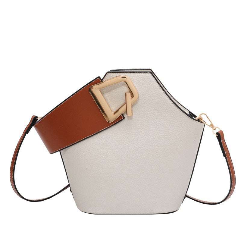 Color Clashing Shoulder Bucket Bag
