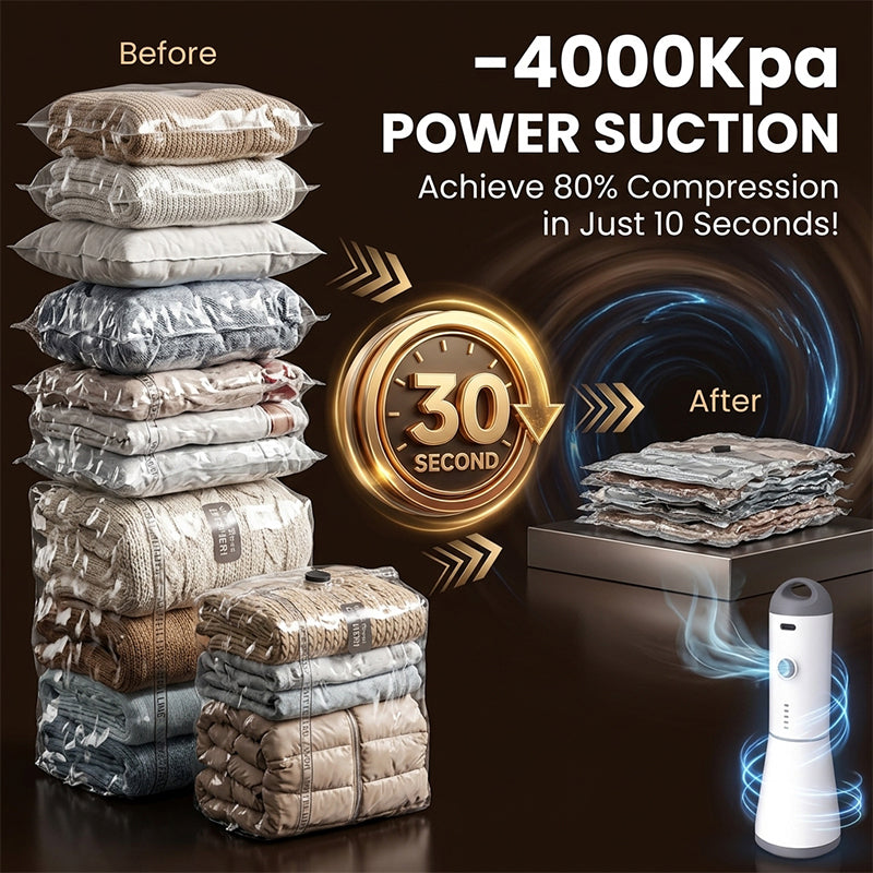 Travel Vacuum Bags with Portable Electric Pump