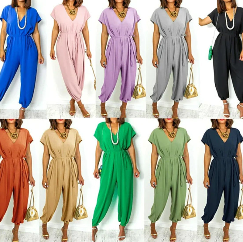 HAREM BELTED JUMPSUIT